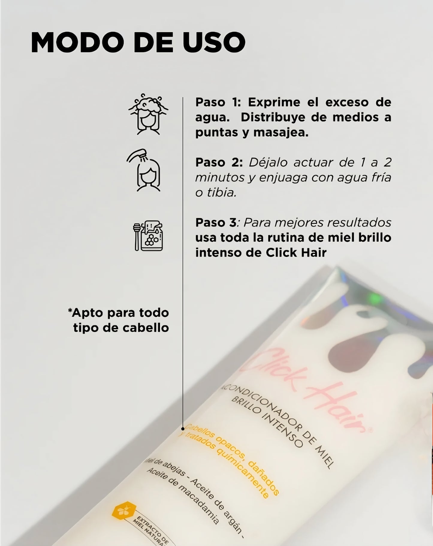 Acondicionador de Miel Click Hair – Hidratación y Suavidad