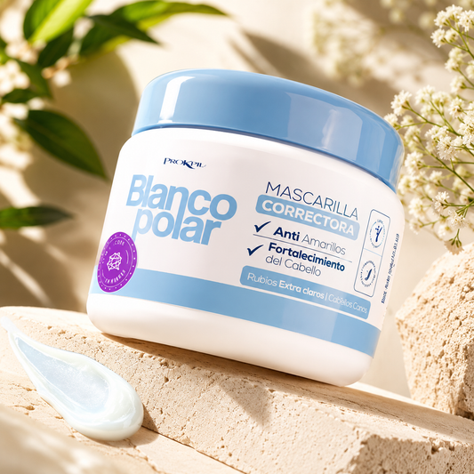Mascarilla Correctora Blanco Polar | Anti Amarillos para Rubios Extra Claros y Cabellos Canosos