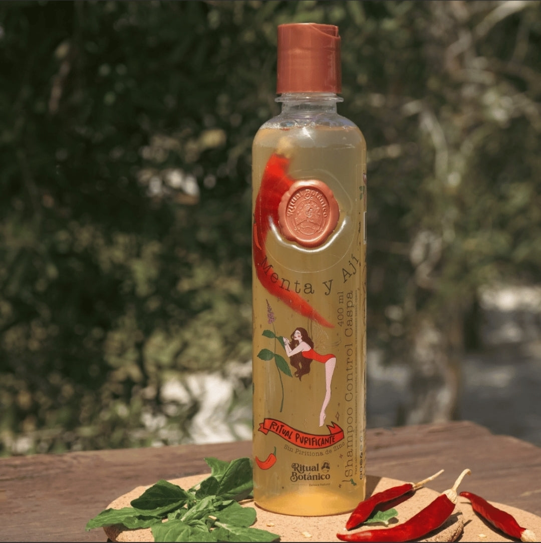 Shampoo de menta y ají contra la caspa