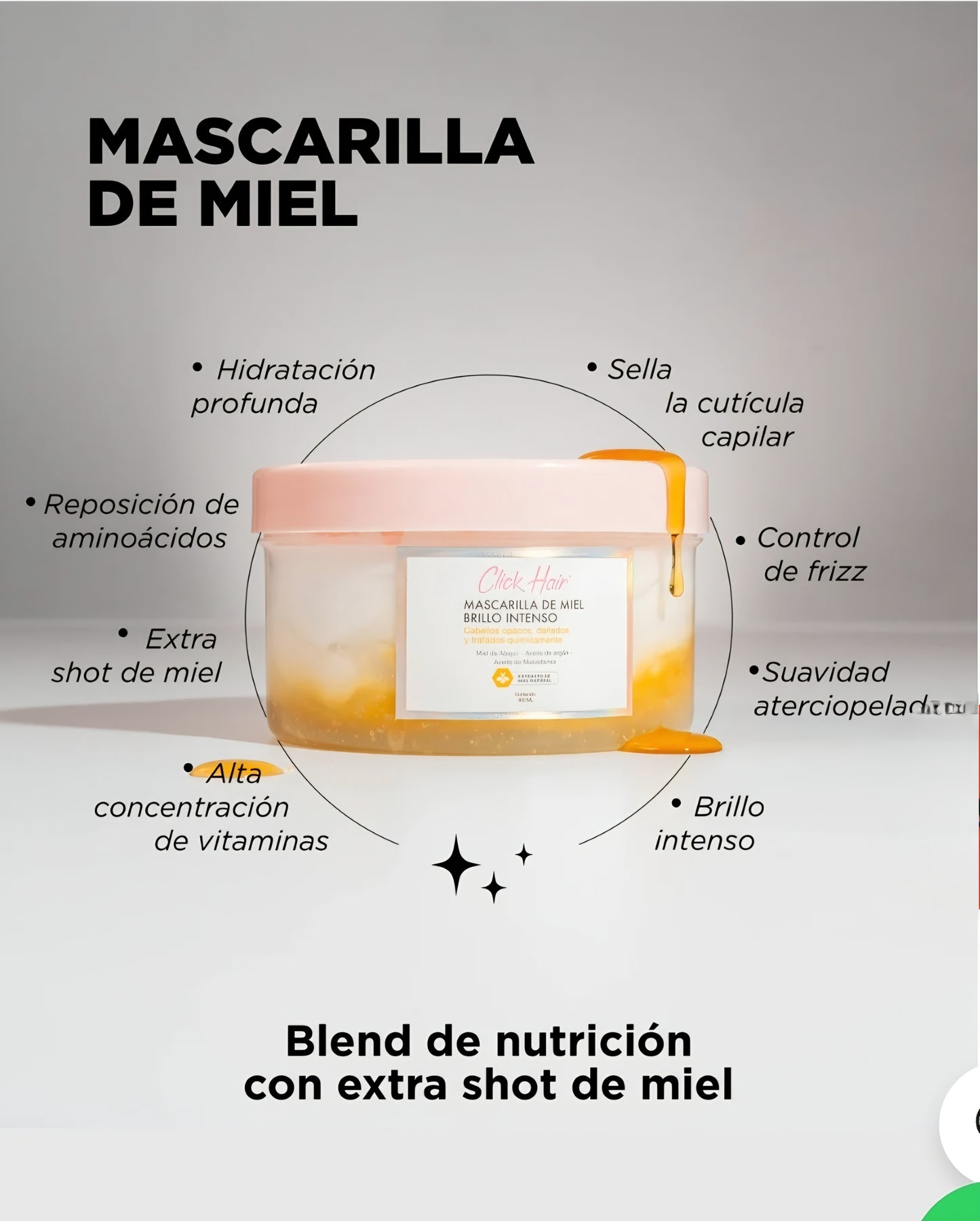 Mascarilla de Miel Click Hair – Reparación Intensiva