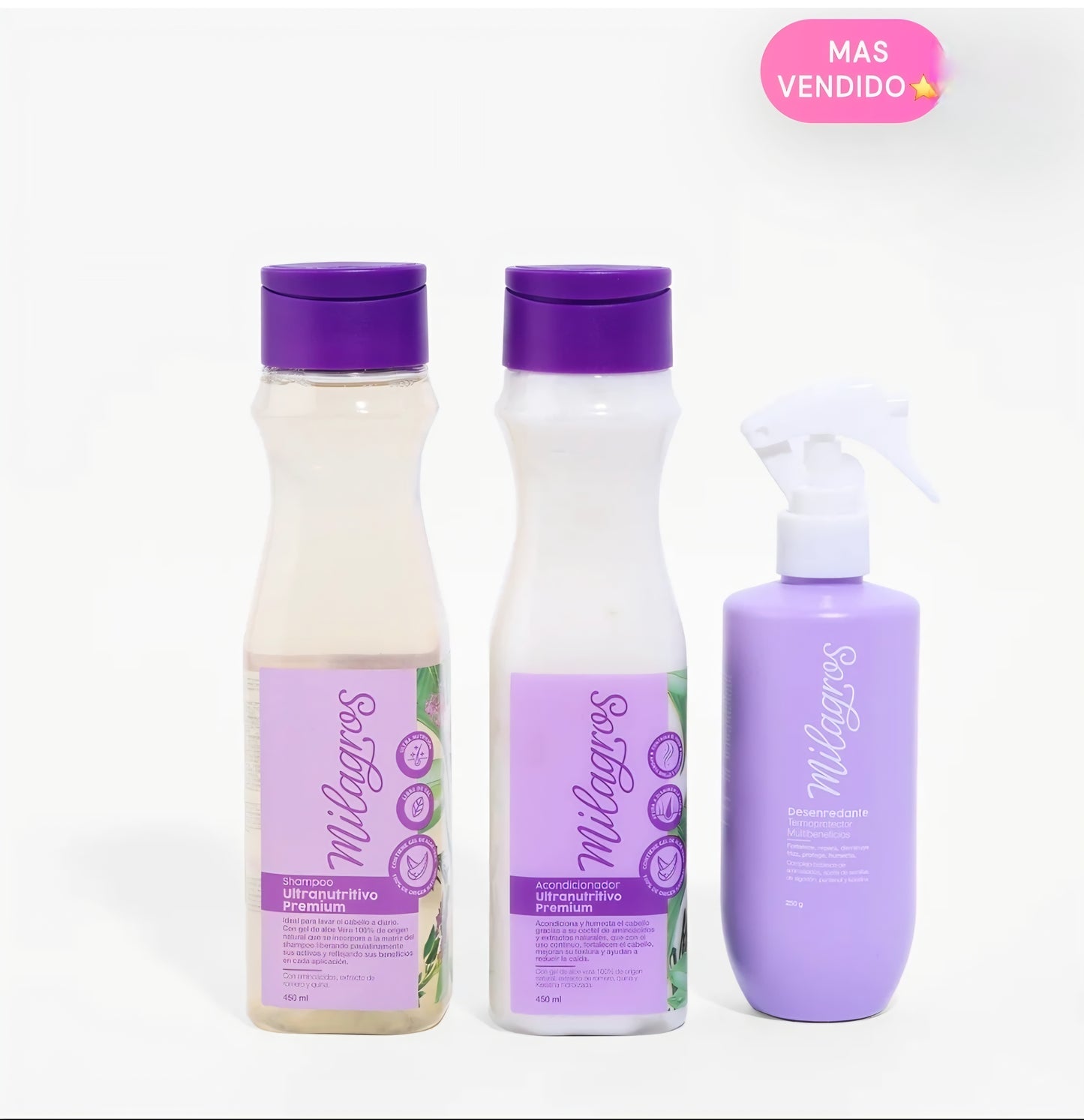 Kit Revitalizante Uso Diario Milagros – Rutina Completa Nutrición y Protección Capilar