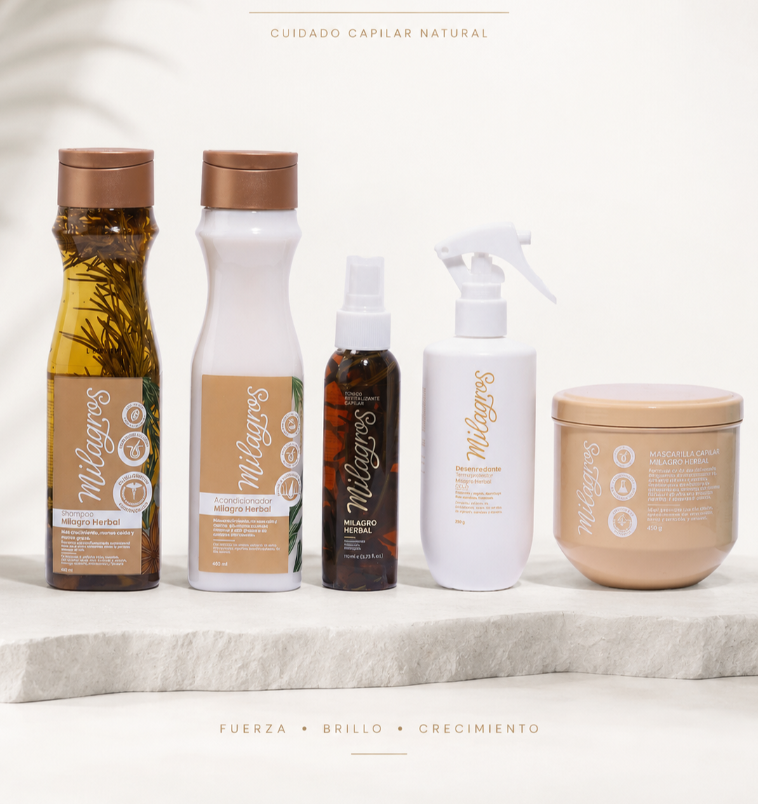 Kit Esencial de Crecimiento y Control Grasa Milagros | Rutina Completa Anticaída
